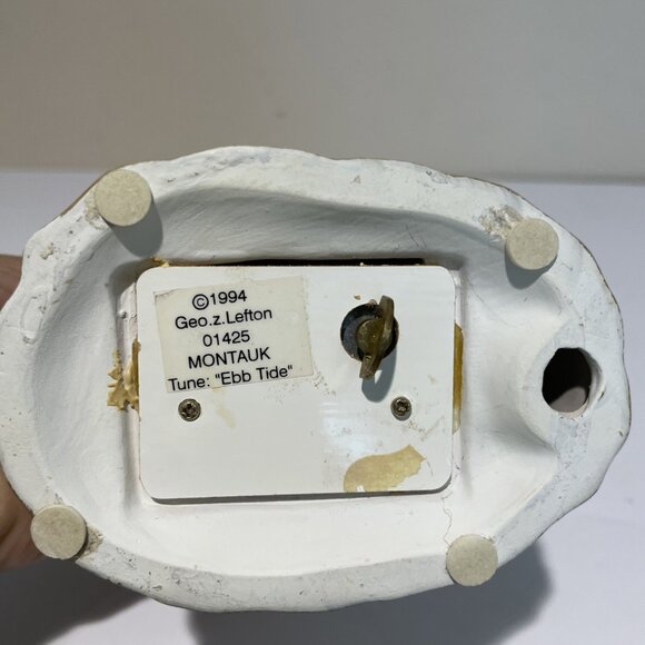Geo Z Lefton Montauk Lighthouse Figurine Musical Ebb Tide 01425 Vintage 1994 - Picture 8 of 11